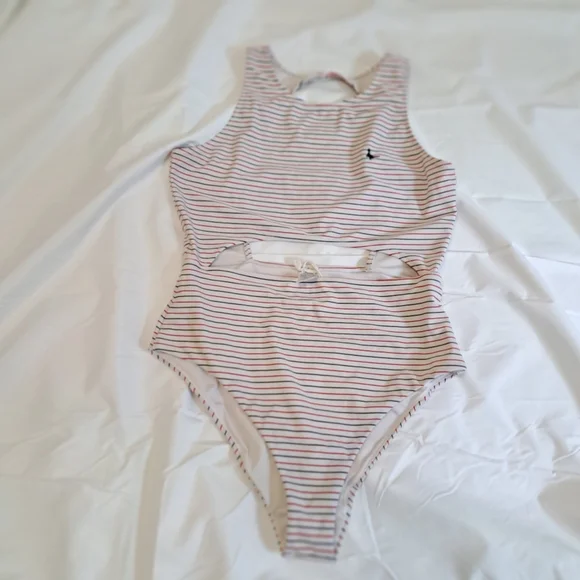 ✨ Jack Wills Striped Cutout One Piece Swimsuit Size 8 (Ref 18) - Picture 4 of 10